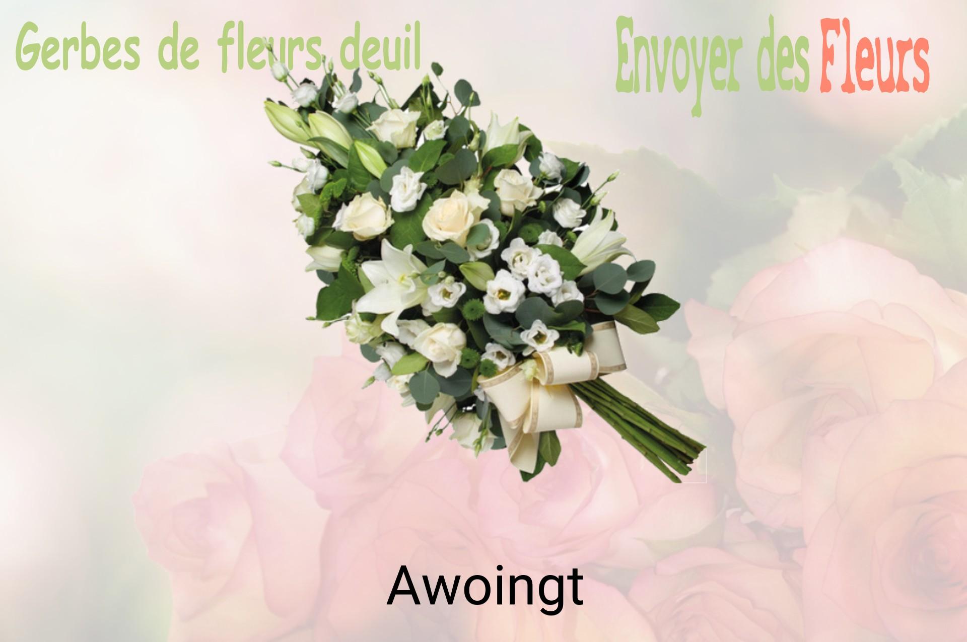 Gerbe de fleurs de deuil livrée à Awoingt